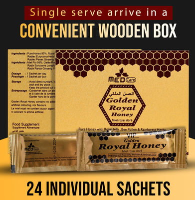 Οργανικό βασιλικό μέλι Medcare για τα άτομα 1 πλαίσιο 24 υγεία των ατόμων μελιού σακουλιών